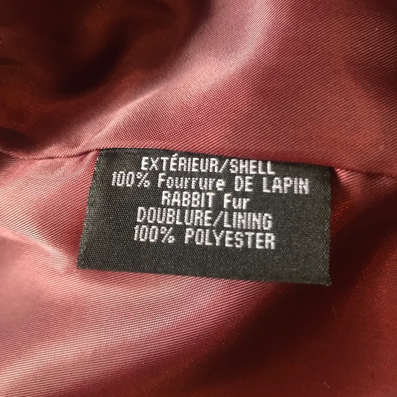 Burgundy Fur coat - Picture 5 of 7